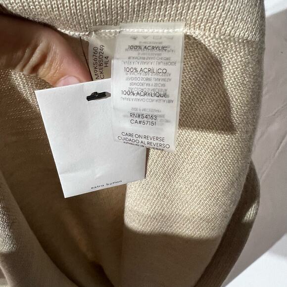 Calvin Klein NWT Poncho Wrap Sweater – Neutral Color Block, One Size - Picture 6 of 11